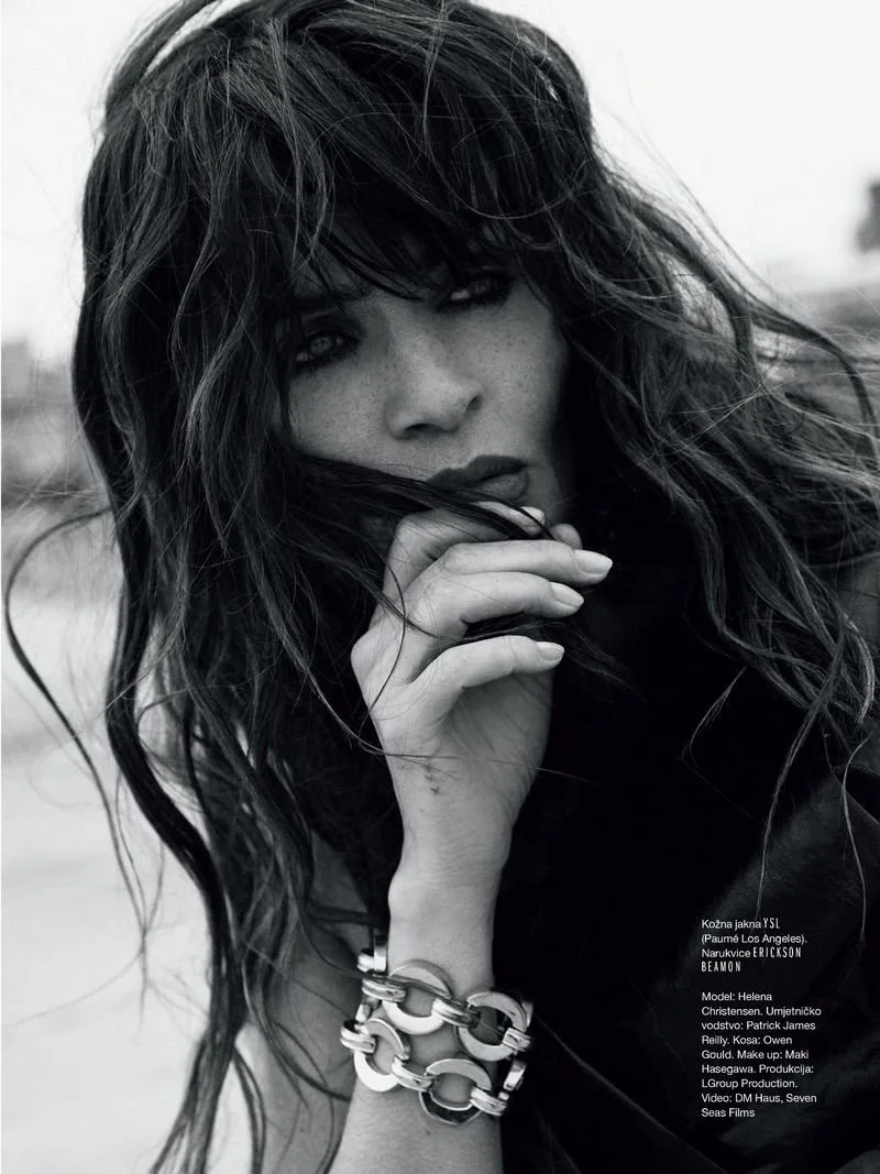 Sultry Fashion Rebel Helena Christensen in ELLE Croatia July